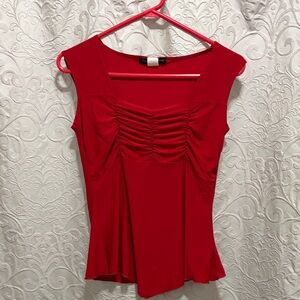 American City Wear Red Ruched Blouse